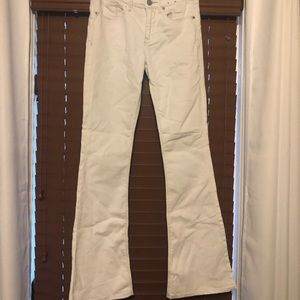 White flare jeans